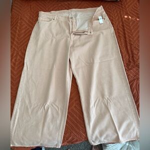 Old Navy Tan Wide Leg Pants Relaxed Fit